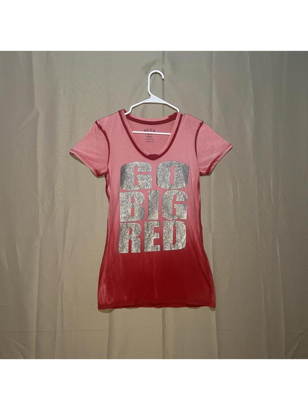Women's Ombre 'Go Big Red' Huskers Short Sleeve T-Shirt Small